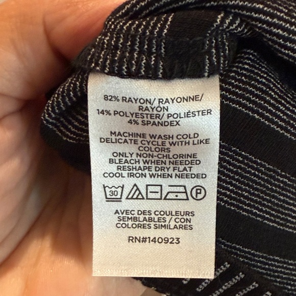 LOFT Black and White Striped Mini Dress - Picture 3 of 5